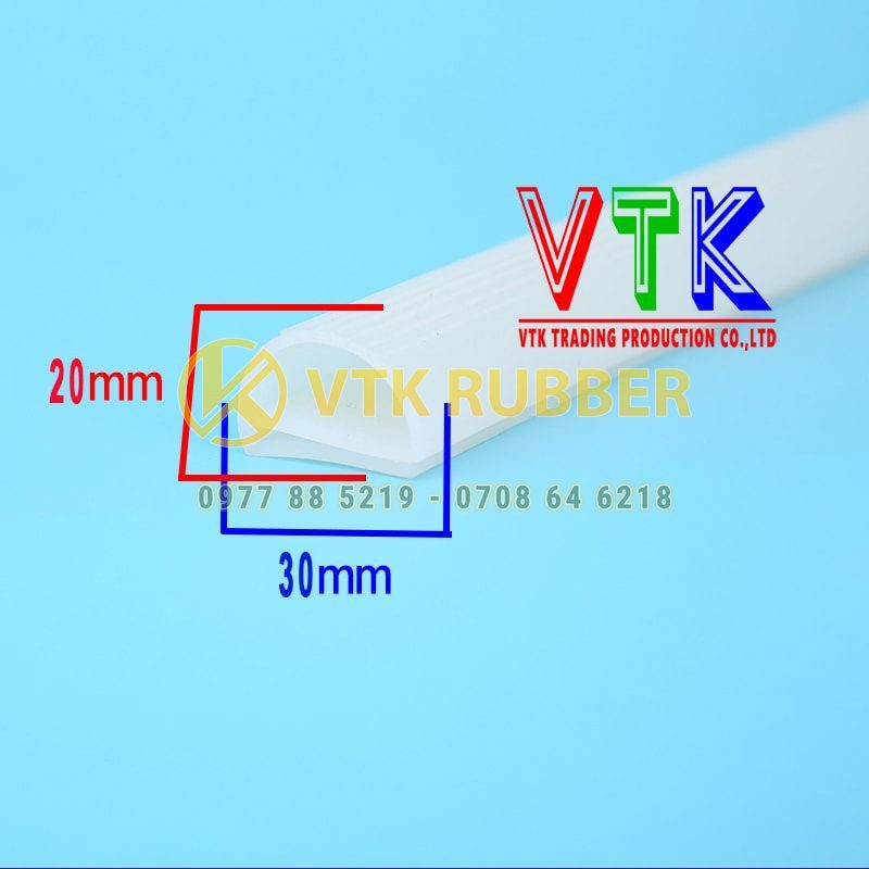 Ron cao su silicon chịu nhiệt chữ E 30x20x2