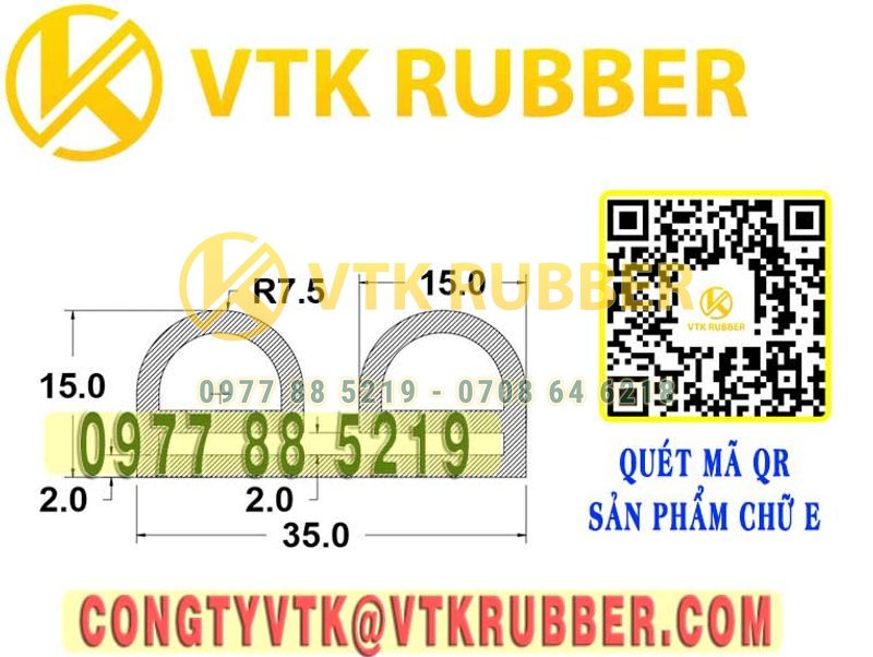 Ron silicon  chữ E 35x15x2
