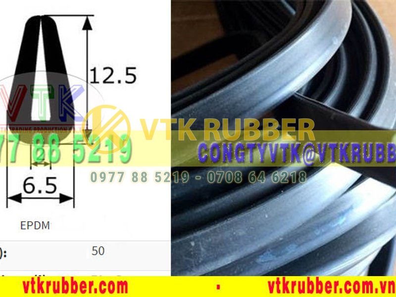 Ron cao su chữ U khe hở 2mm