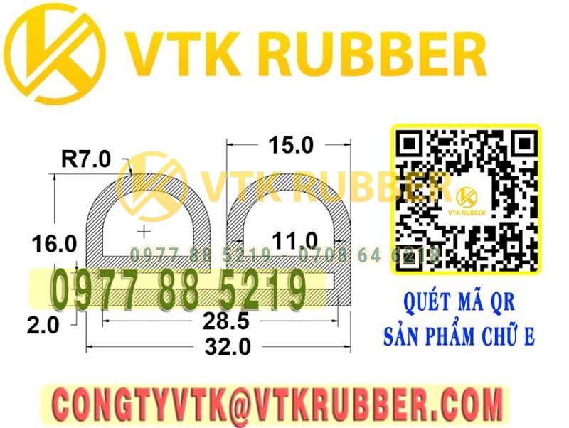 Ron silicon  chữ E 32x16x2