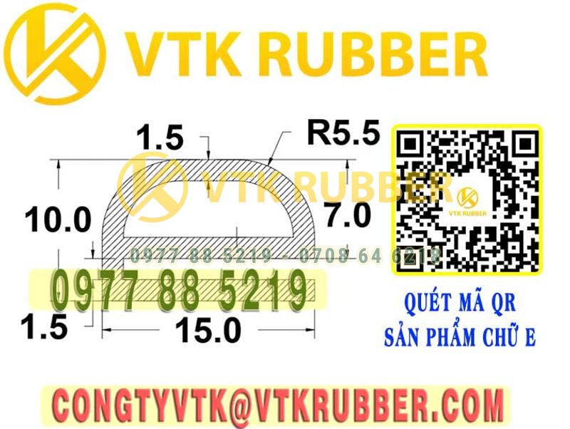 Ron silicon  chữ E 15x10x1.5