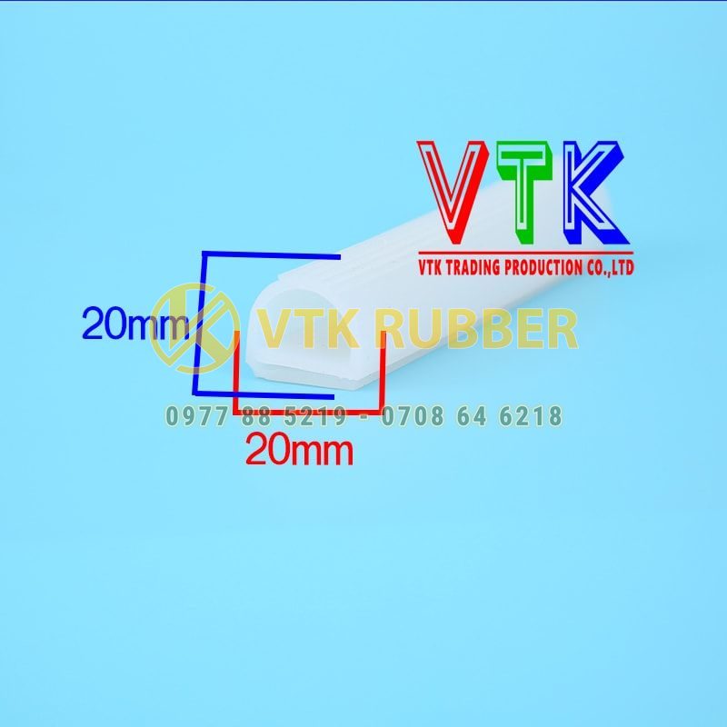 Ron cao su silicon chịu nhiệt chữ E 20x20x2