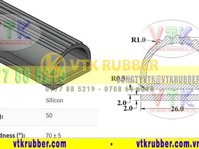 Gia công gioăng silicon chịu nhiệt trắng, đỏ chữ E ở Phú Yên