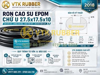 Ron cao su EPDM chữ U 27.5x17.5x10 tại Quảng Ninh