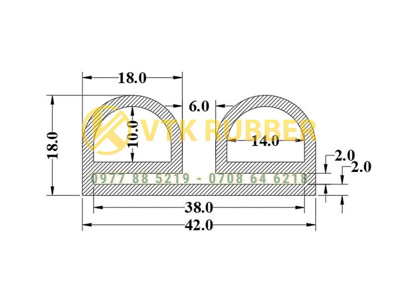 Gioăng silicon cao su đỏ chịu nhiệt chữ E cho tủ hấp – Làm kín, chống rò hơi hiệu quả