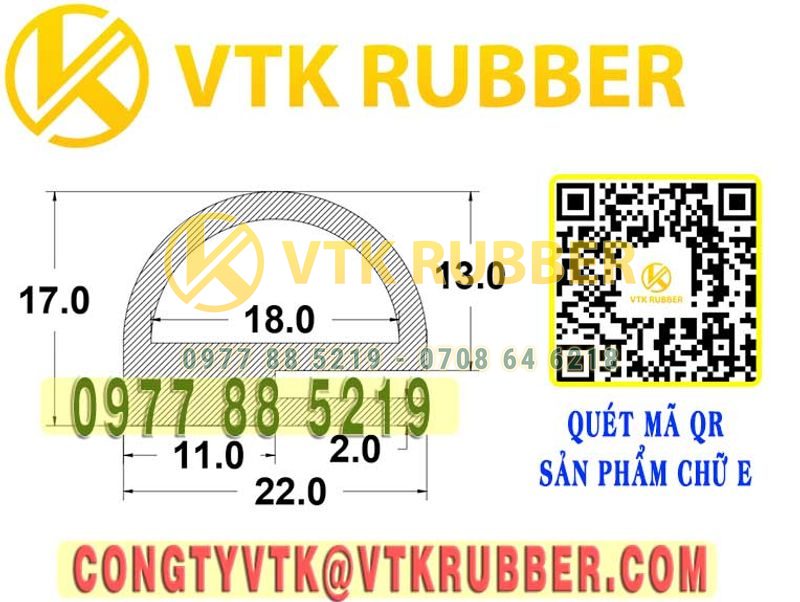 Ron silicon  chữ E 22x17x2