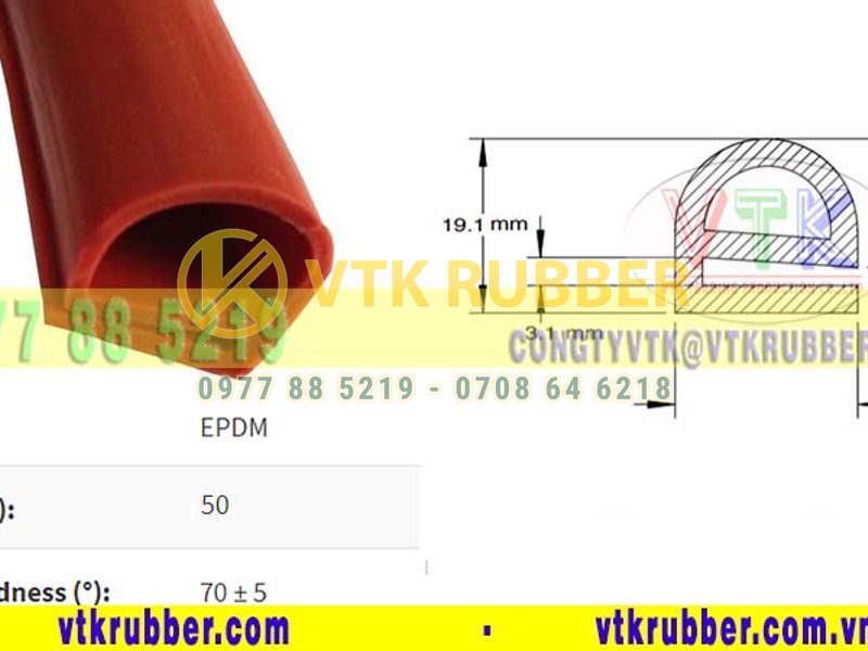 Ron silicone đùn chữ e 20x14mm