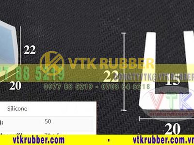 Ron cao su silicone chữ U trắng trong 22mm x 20mm