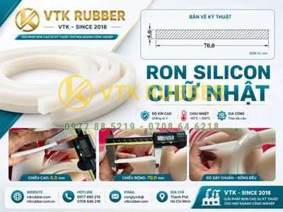 Ron silicon chữ nhật 5x70 chịu nhiệt, kín khít tại Ninh Bình