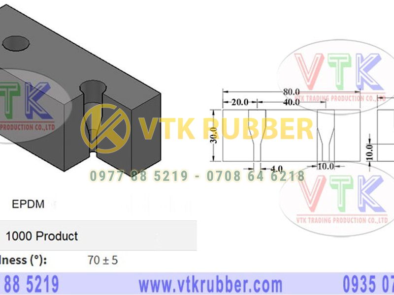 Đệm cao su chống va đập hình chữ nhật