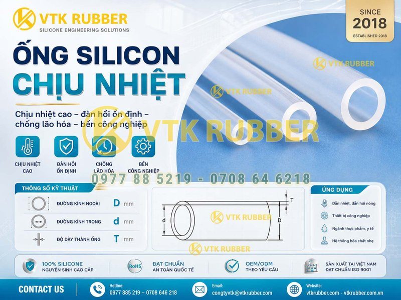 Ống silicon chịu nhiệt tại Điện Biên mềm dẻo bền nhiệt