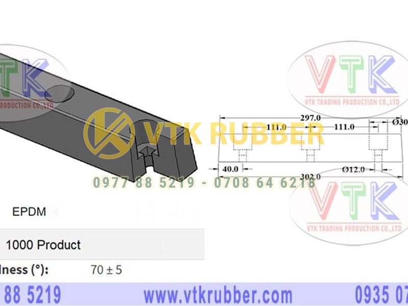 Đệm cao su xe hình hộp chữ nhật