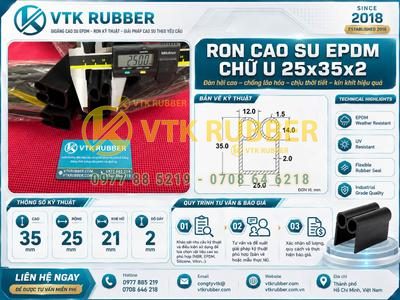 Ron cao su EPDM chữ U 25x35x2 tại Hải Phòng