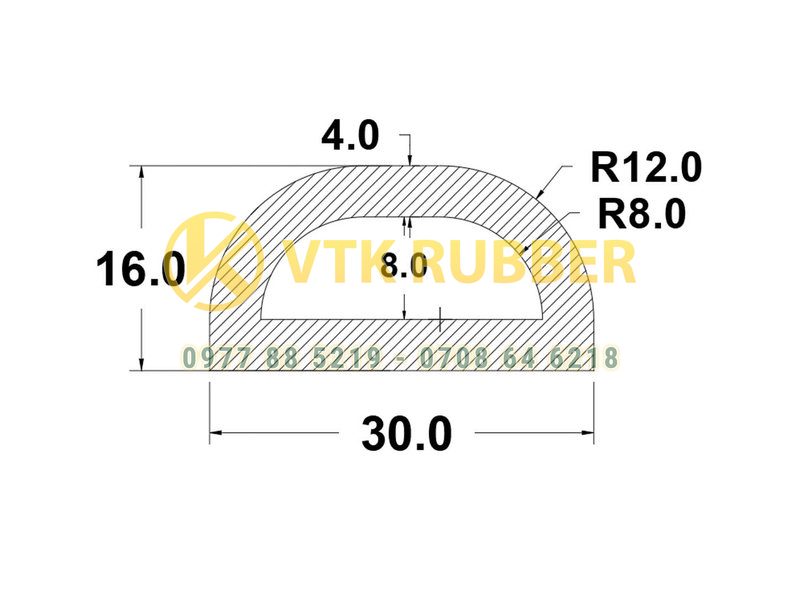 Gioăng silicon chữ D chịu nhiệt – Sản xuất theo yêu cầu, giao toàn quốc