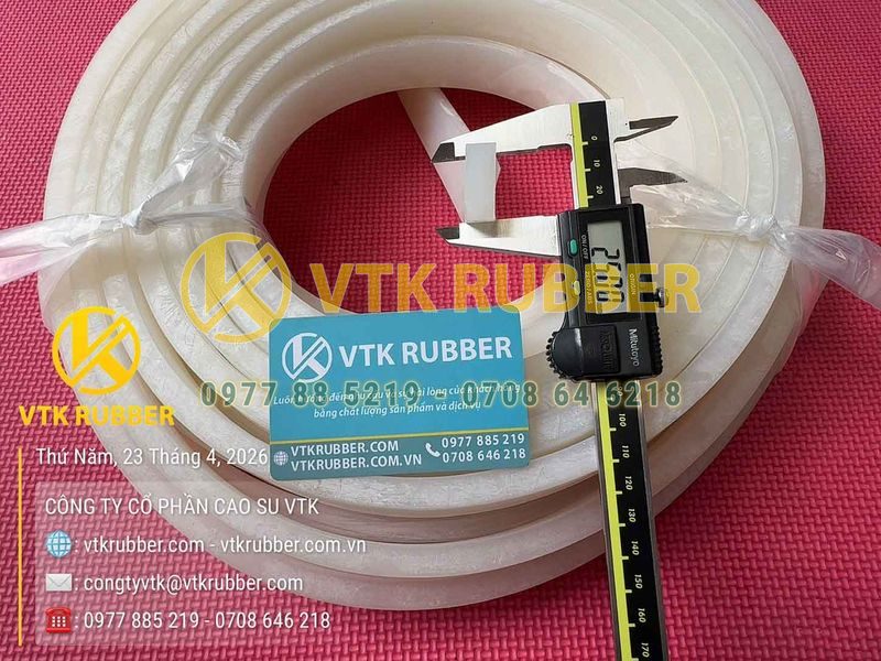 Ron silicon trắng chữ nhật 10x25