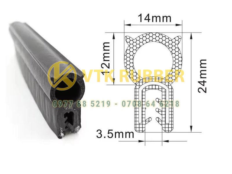 Gioăng cao su xốp bọc kẽm, nẹp cửa tủ điện chữ U