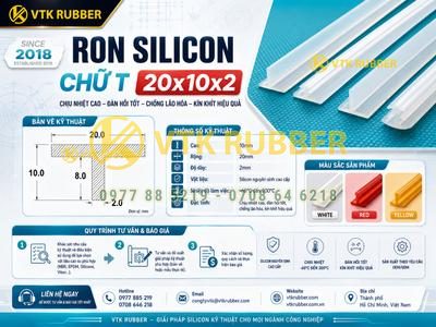 Ron silicon chịu nhiệt chữ T 20x10x2 tại Hà Tĩnh