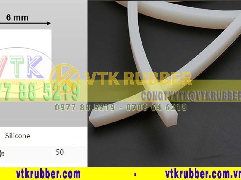 Ron silicone đùn hình vuông 6mm