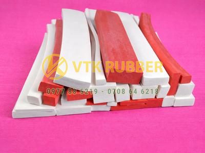 Gioăng silicon xốp trắng đỏ vuông chữ nhật chịu nhiệt ổn định