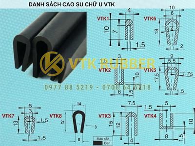 Gioăng cao su chữ U silicone, epdm theo yêu cầu
