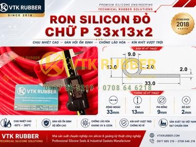 Ron silicon đỏ chữ P 33x13x2 tại Ninh Bình chịu nhiệt cao
