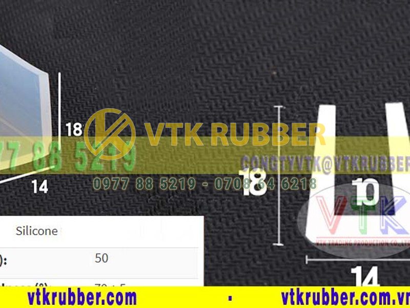 Ron cao su silicone chữ U trắng trong 18mm x 14mm