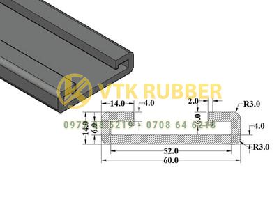 Gia công gioăng silicon chữ U màu đỏ ở Thái Nguyên