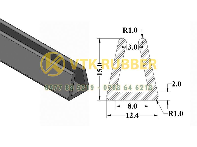 Gioăng chữ V theo bản vẽ