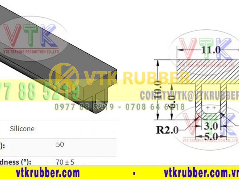 Cơ sở gioăng silicon rỗng màu trắng chữ D, chữ T ở Trà Vinh