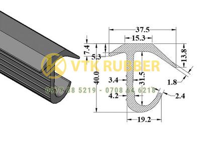 Cung cấp gioăng cao su cửa thùng xe tải chữ J ở Đồng Nai