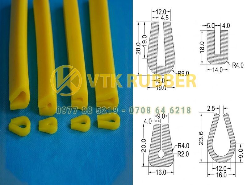 Gioăng silicone nẹp kín chịu nhiệt chữ U