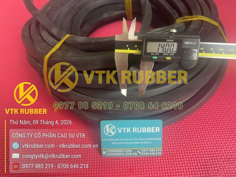 Ron cao su xốp EPDM, NBR chữ D 15x14x4