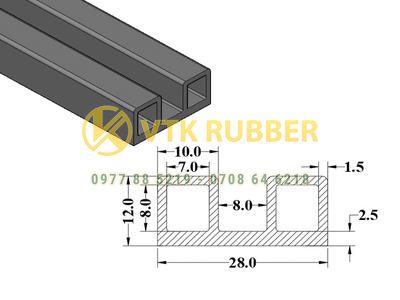 Gioăng cao su chữ B chống đập cho cánh cửa ở Vĩnh Long