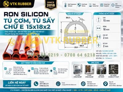 Ron silicon tủ cơm, tủ sấy chữ E 15x18x2 chịu nhiệt cao tại Hồ Chí Minh