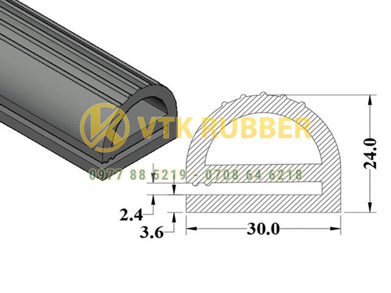Gioăng silicone chữ E dùng cho tủ cơm ở Quảng Ninh