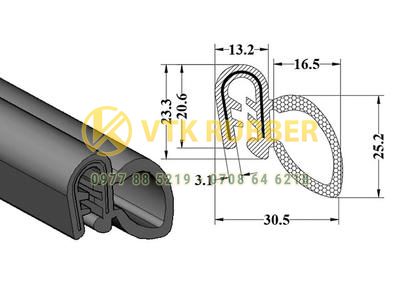 Gioăng cao su bọc lớp kẽm dùng cánh tủ điện ở Lâm Đồng