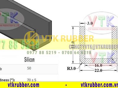 Gia công gioăng silicon chịu nhiệt chữ U, chữ V Thanh Hoá