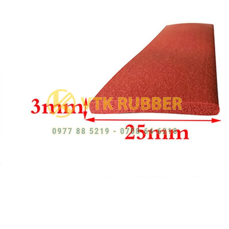 Ron silicon xốp chữ nhật 3x25