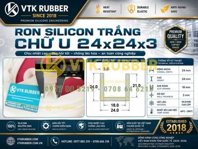Ron silicon trắng chữ U 24x24x3 tại Đồng Nai chịu nhiệt tốt