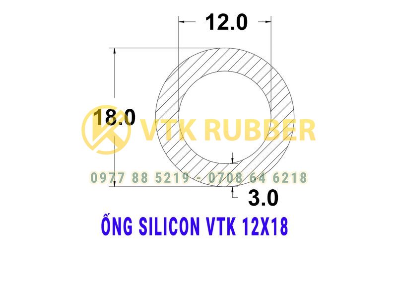 Ống silicone chịu nhiệt 12x18