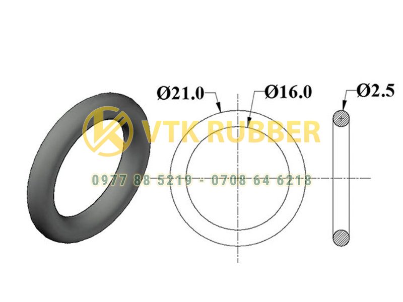 Oring cao su chịu dầu (NBR), chịu nhiệt, chống nước