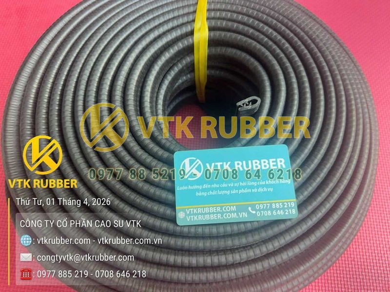 Ron cao su da rắn chữ U 10x18x2 - XK 06, khe 5-6mm