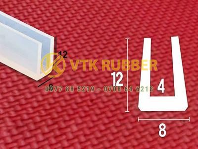 Ron cao su silicone chữ U trắng trong 8mm x 12mm