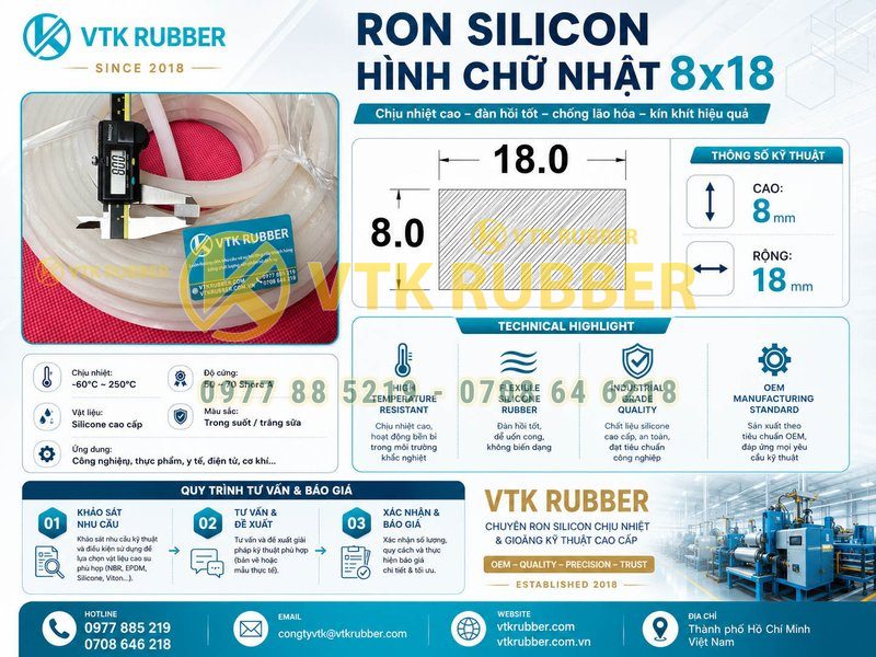 Ron silicon hình chữ nhật 8x18 ở Hà Nội