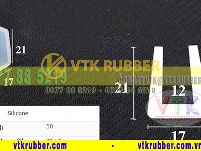 Ron cao su silicone chữ U trắng trong 17mm x 21mm