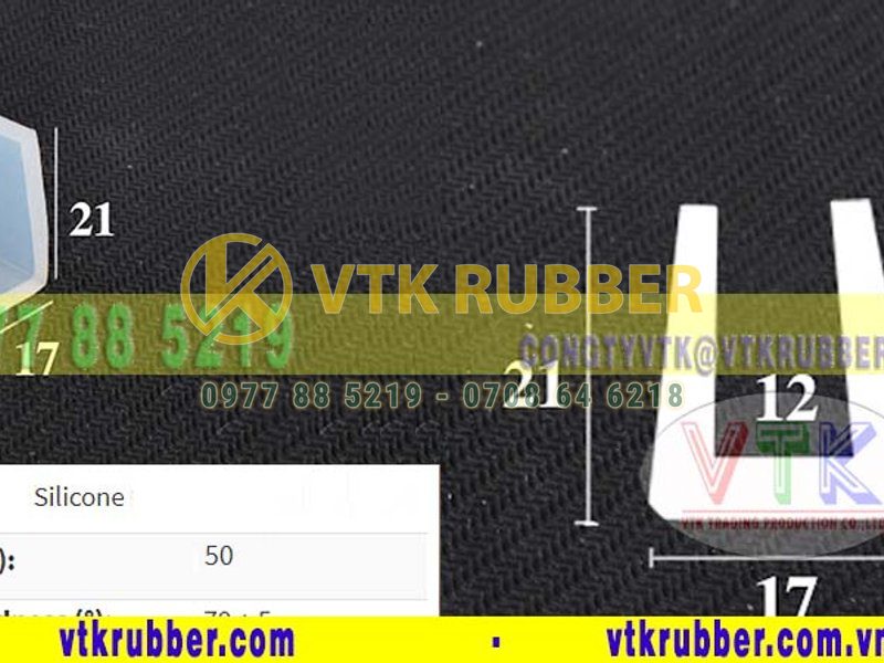 Ron cao su silicone chữ U trắng trong 17mm x 21mm