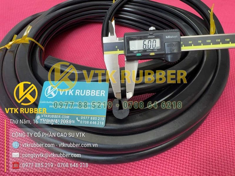 Ron cao su EPDM, NBR chữ U 18x21x6, khe 6mm