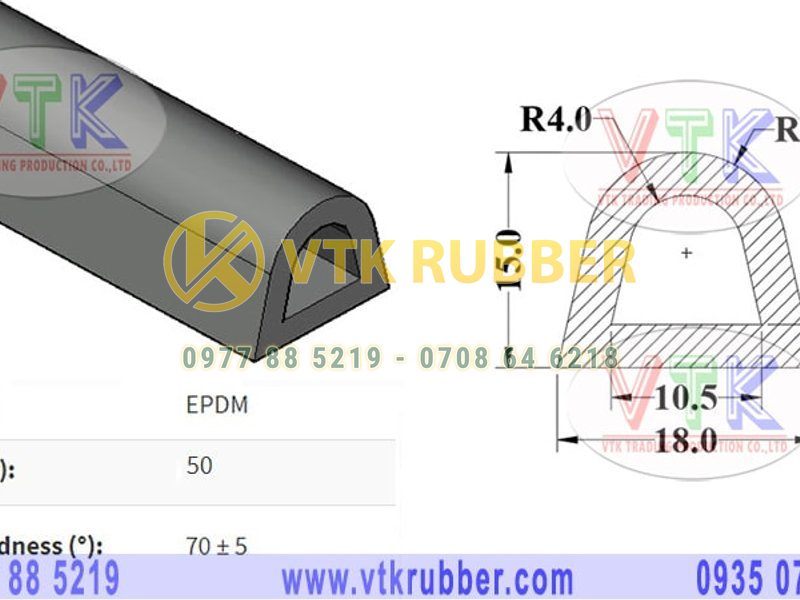 Địa chỉ bán ron cao su chữ D màu xám ở Sơn La