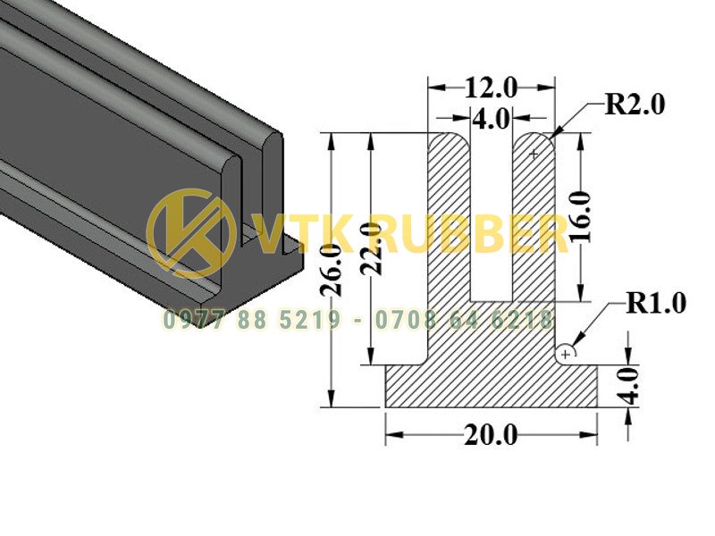 Xưởng sản xuất gioăng cao su chữ U chống ồn ở Đắk Lắk