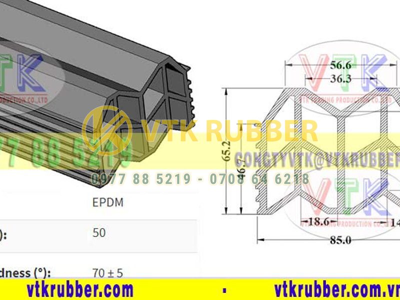 Gioăng cao su chữ Z rỗng ở Trà Vinh
